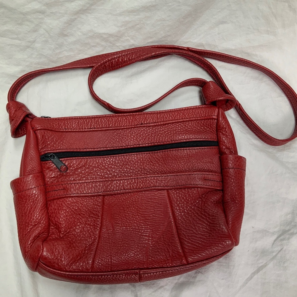 Small Red Leather Crossbody Bag